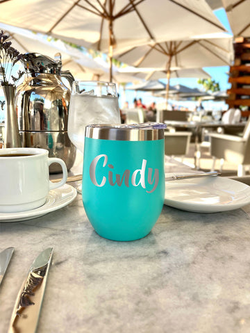 Custom Engraved 12 oz Wine Tumbler